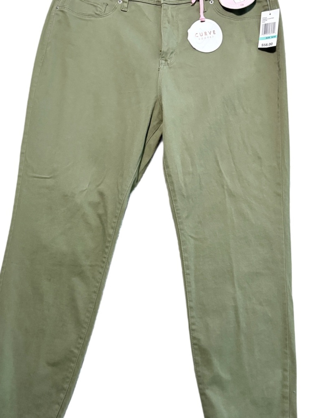 Curve Appeal Olive Green Ankle Jeggings  Size 16   NWT - Picture 6 of 6